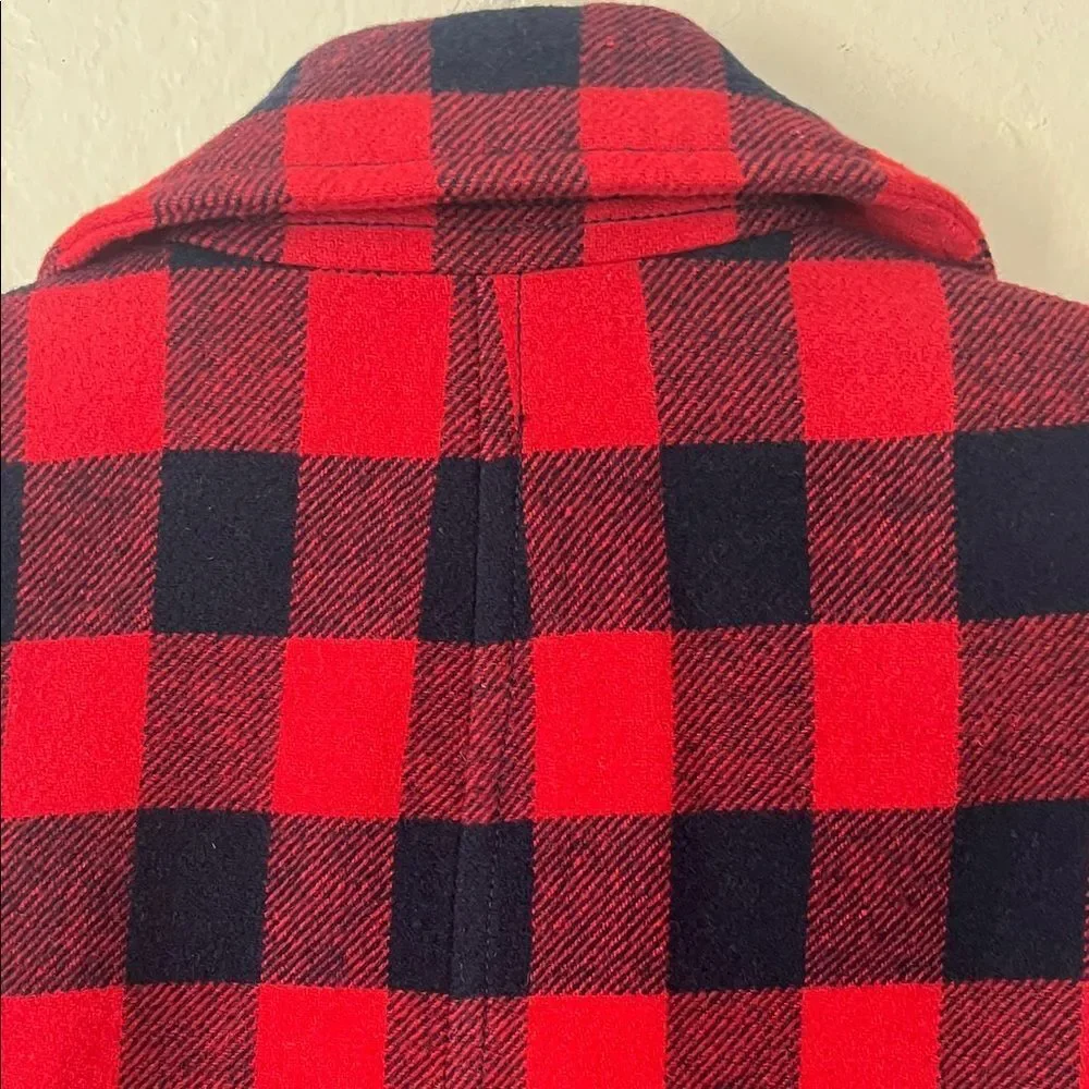 Like New! J. Crew Wool Blend Buffalo Check Peacoat Red and Blue in Size 2